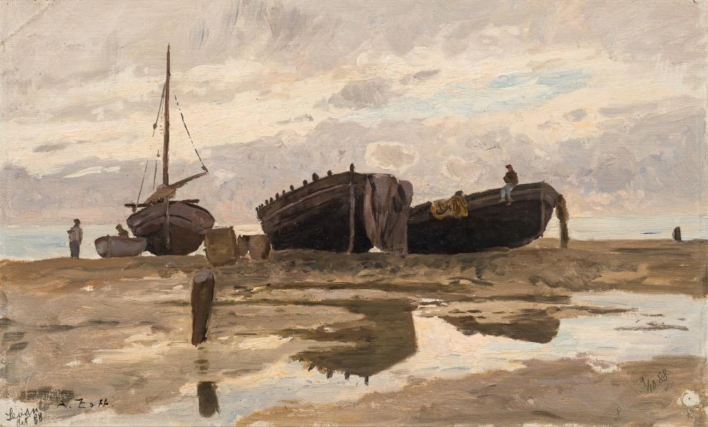 Barche sulla spiaggia di Levanto 1888